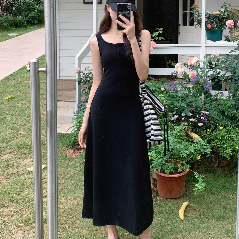 Women's Fashionable Slim-fit Strap A-line Dress