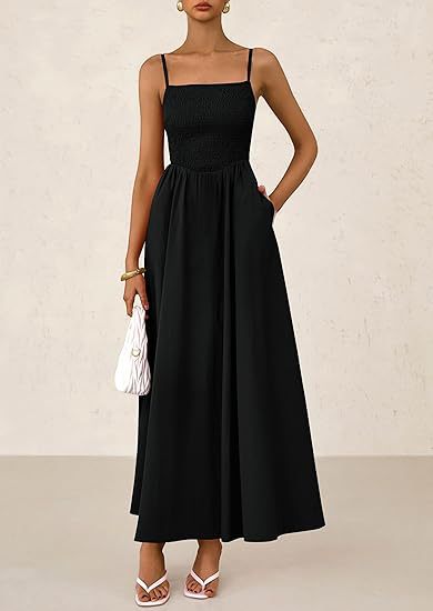 Ruched Tank Top With Thin Straps And A Pocketed Dress
