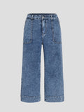 French-style Slimming Straight-leg Cropped Wide-leg Pants