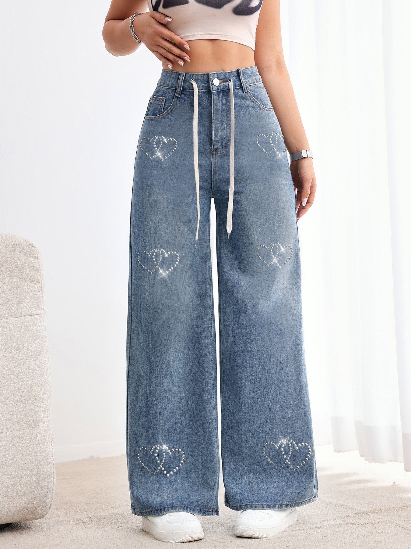 Women's American-style Retro Wide Leg Jeans