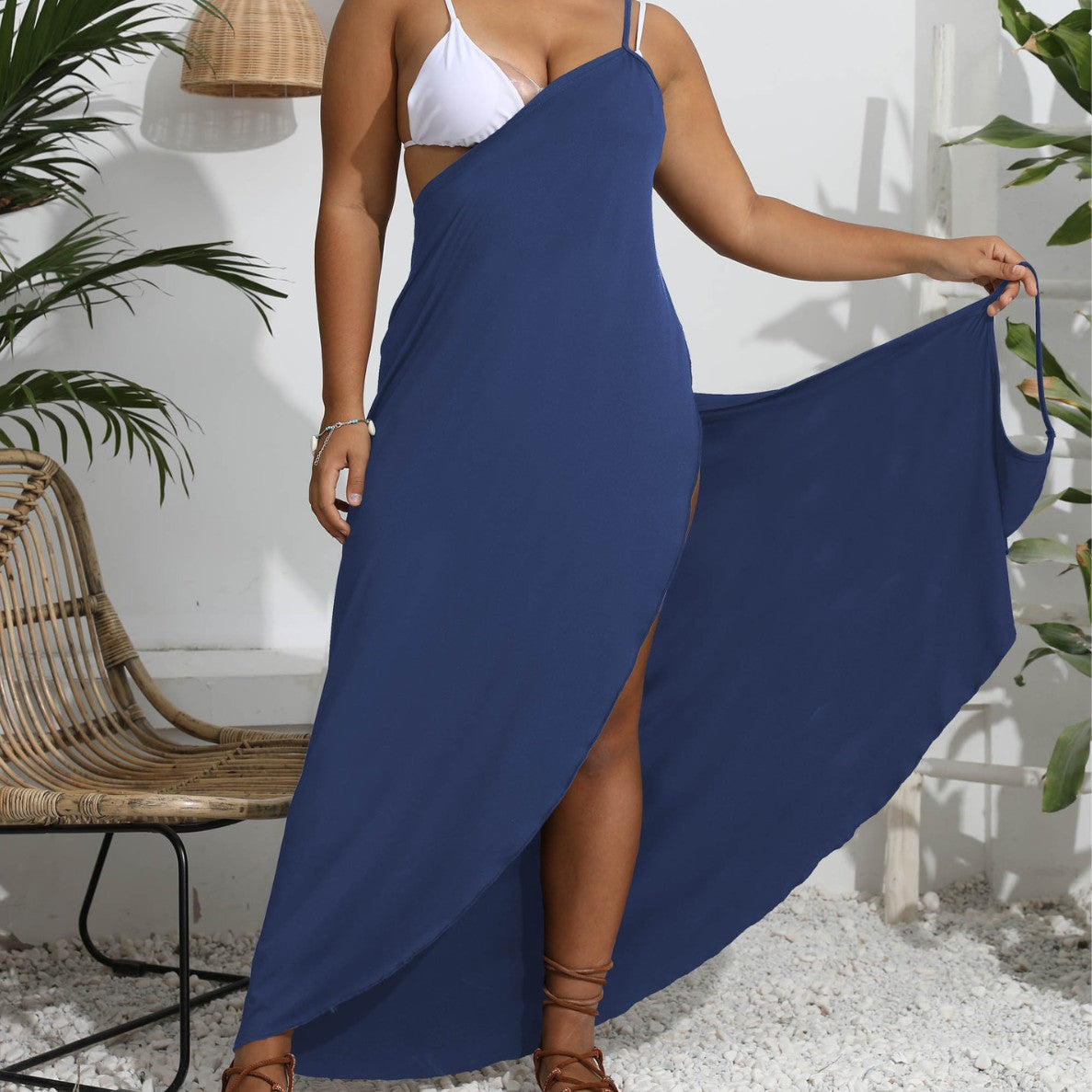 One-piece Irregular Beach Multi-Wear Cross-Strap Dress For Women
