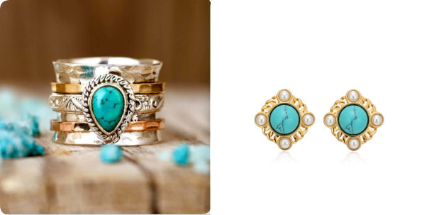 Retro Green Pine Three-color Men's And Women's Rings