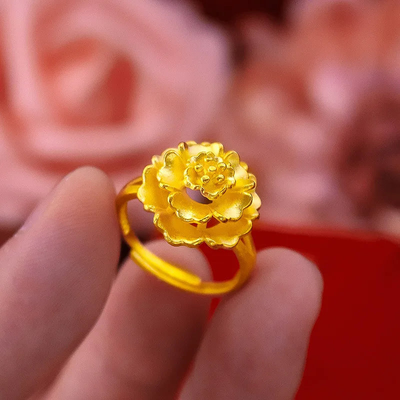 Gold Vintage Flower Ring