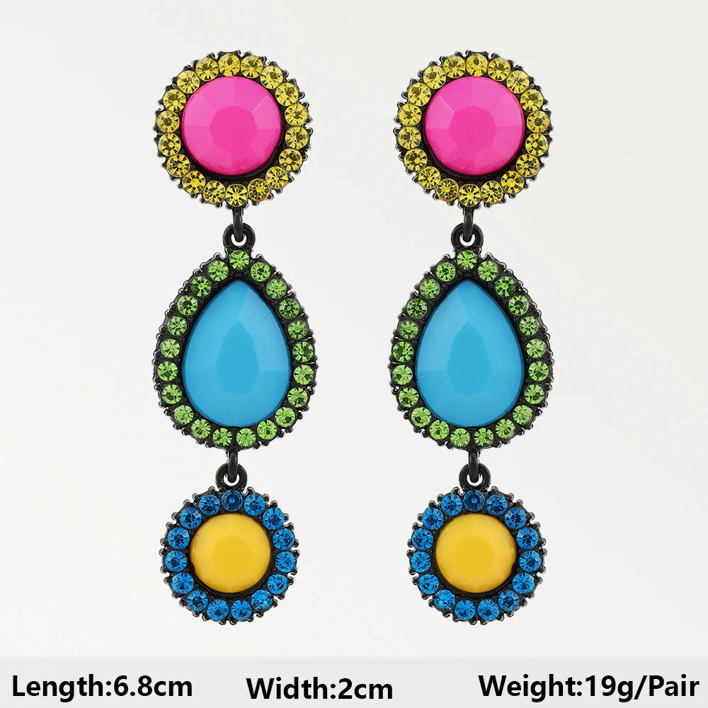 Summer Beach Beads Crystal Earrings