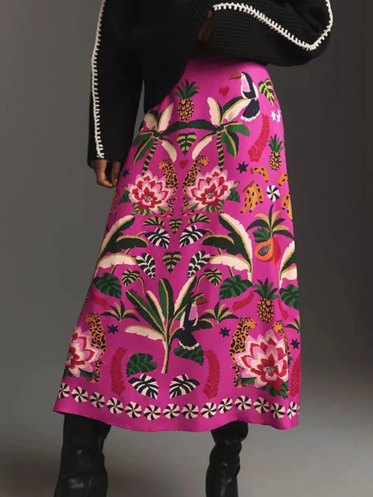 Summer Print A-Line Skirt