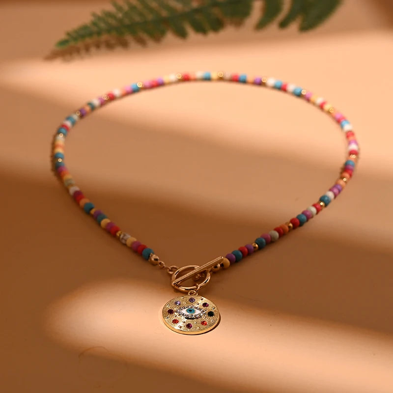 4mm Colorful Stone Choker Necklace