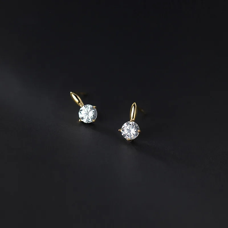 Gold and Silver Plated Crystal Stud Earrings