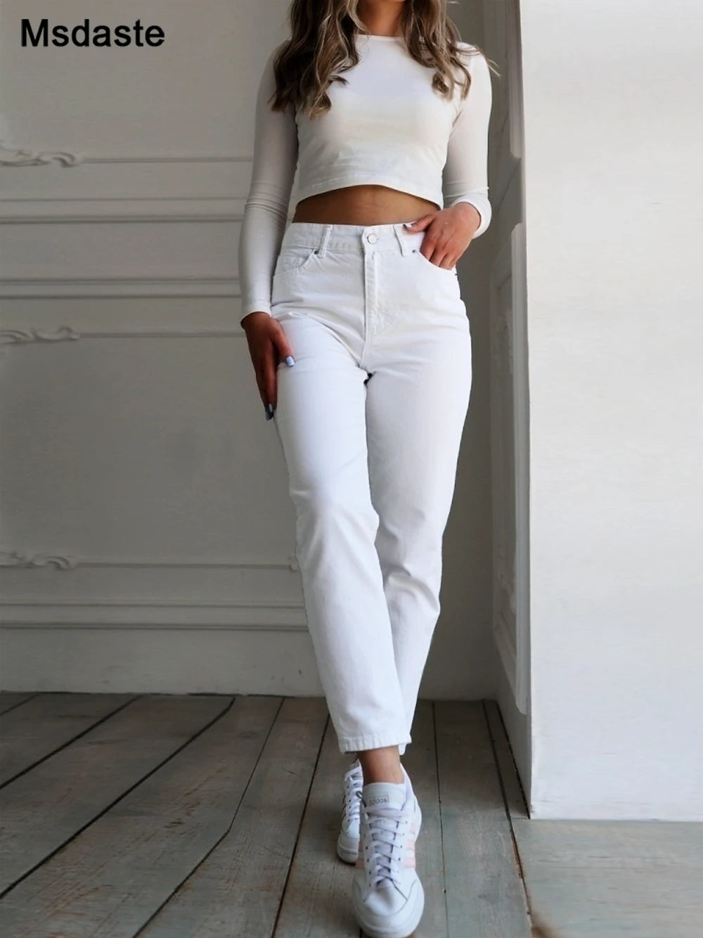 High Waist Straight Jeans