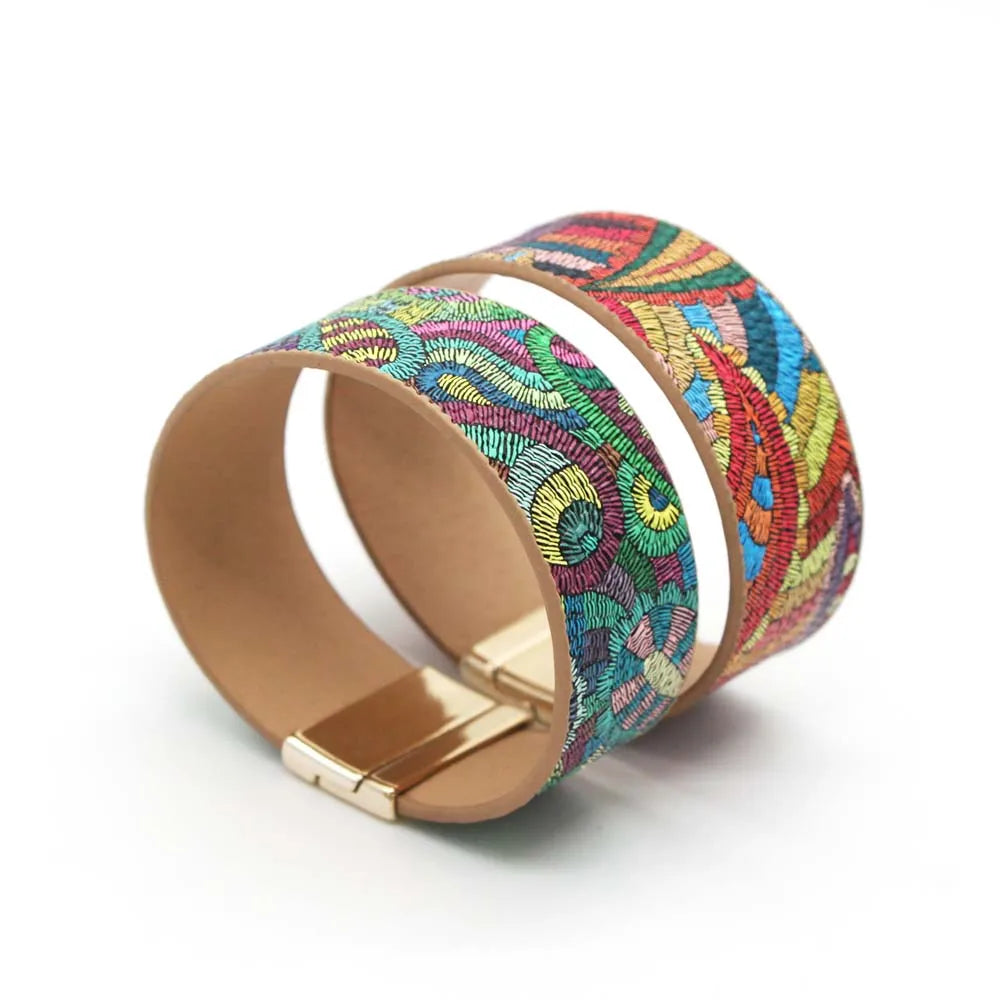 Ethnic Wrap Leather Bracelet