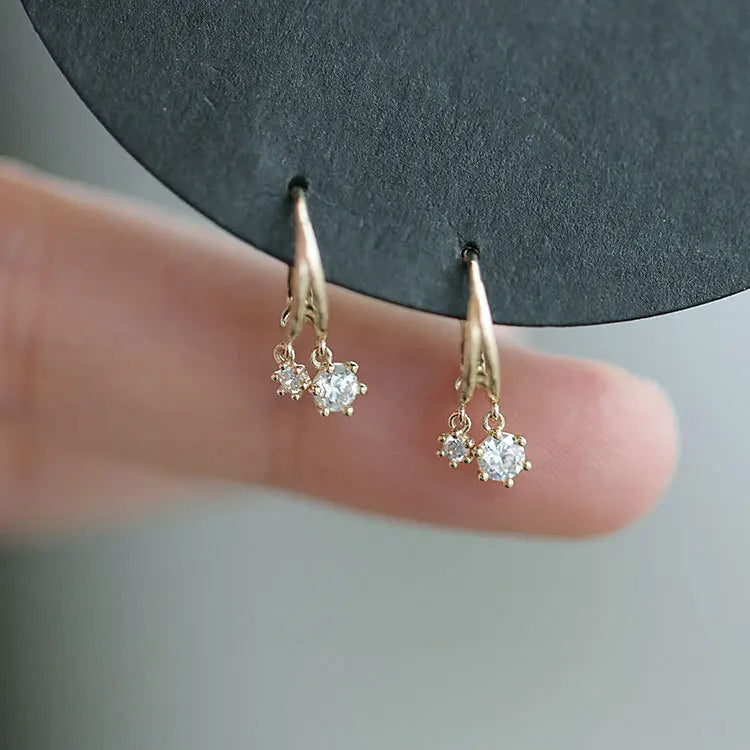 Gold and Silver Plated Crystal Stud Earrings