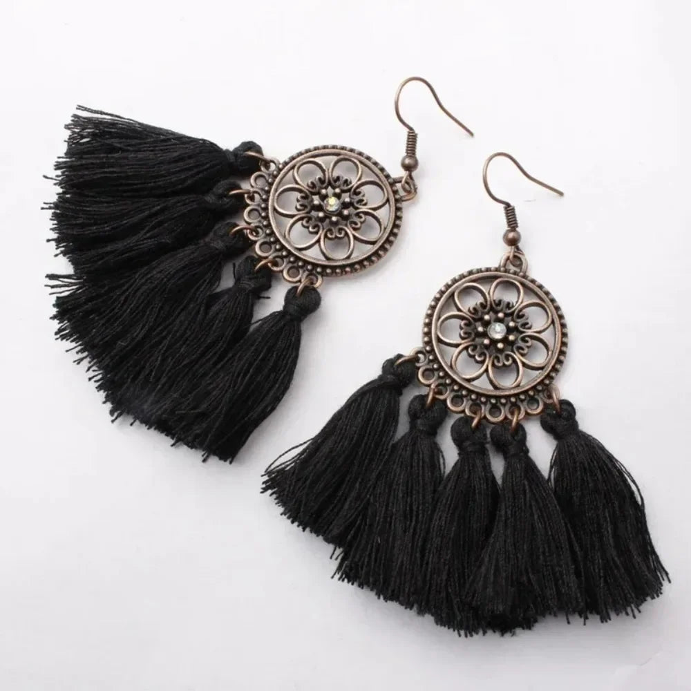 Vintage Ethnic Long Tassel Earrings