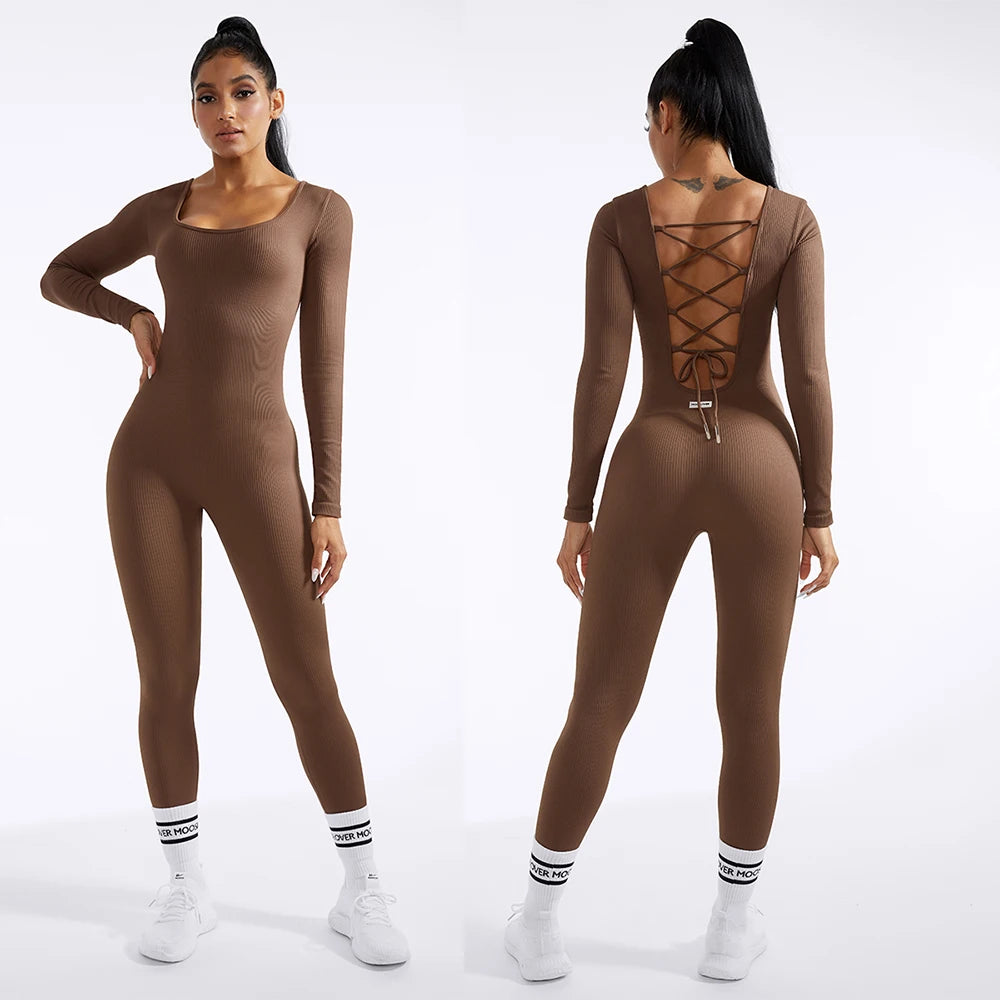 Casual Brown Bodycon Jumpsuit