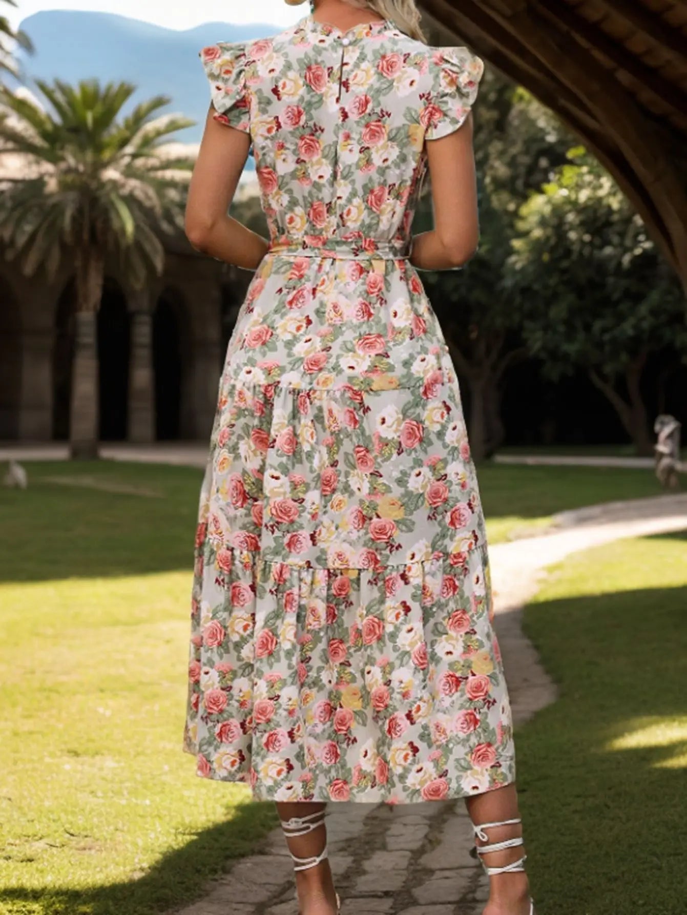 Elegant Floral Print Dress