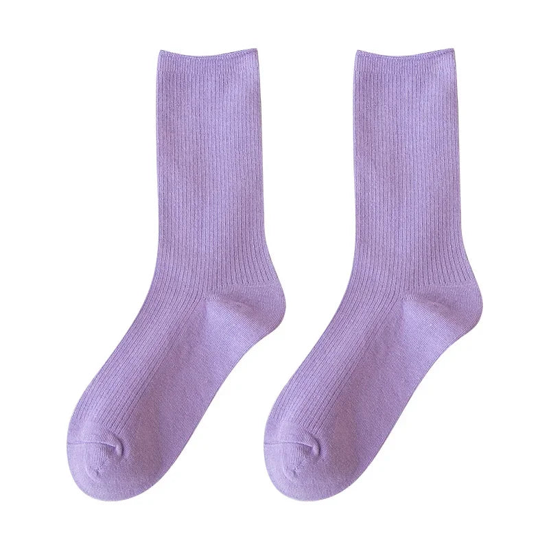 Women Socks Fashion Solid Color