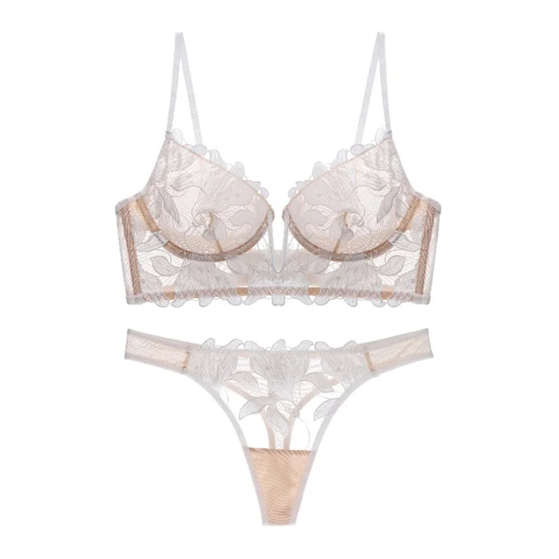 3D Mesh Embroidery Lingerie Set