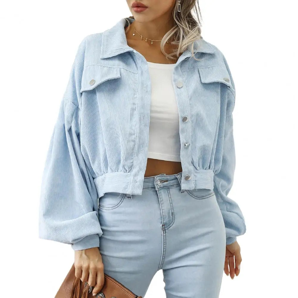 Lantern Sleeve Cropped Jacket