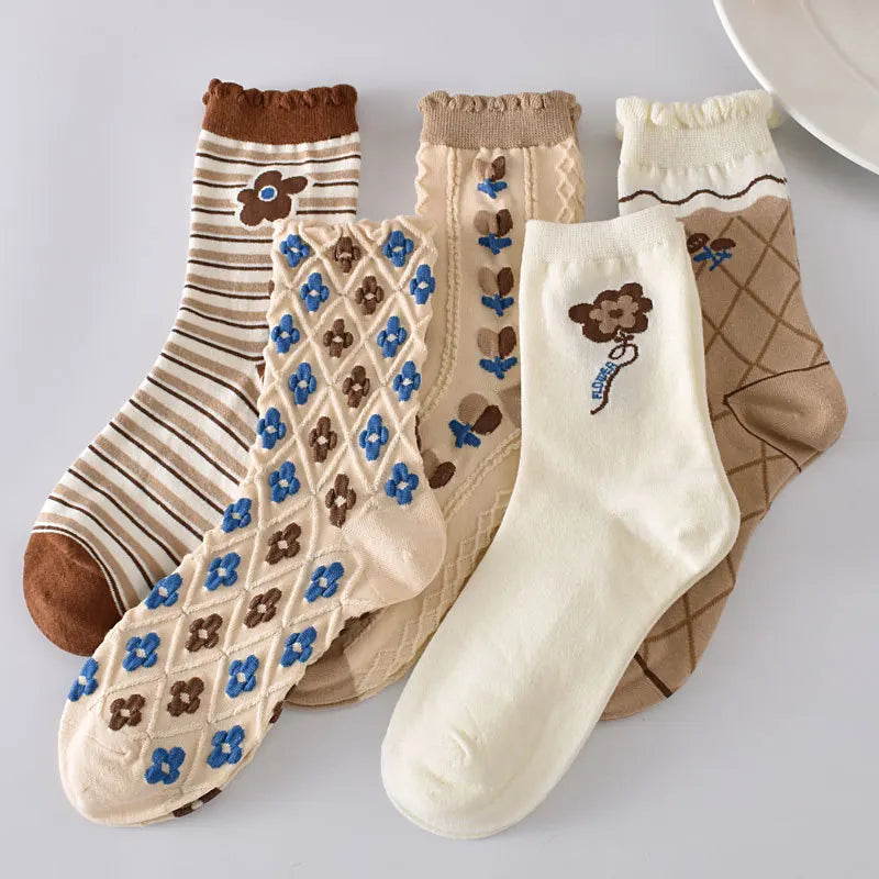 Retro Harajuku Embroidered Women Socks