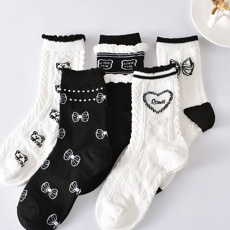 Retro Harajuku Embroidered Women Socks