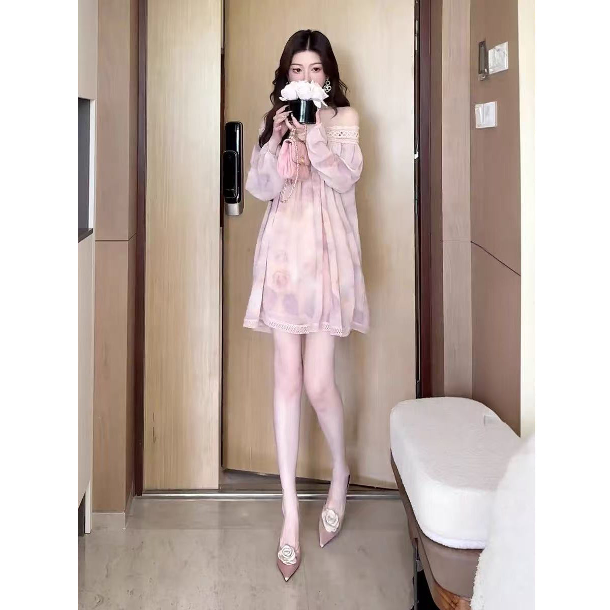 Women's Sexy Cinched Waist Floral Dress