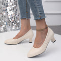 Chunky Heel Not Tired Feet High Heels Small Leather Shoes