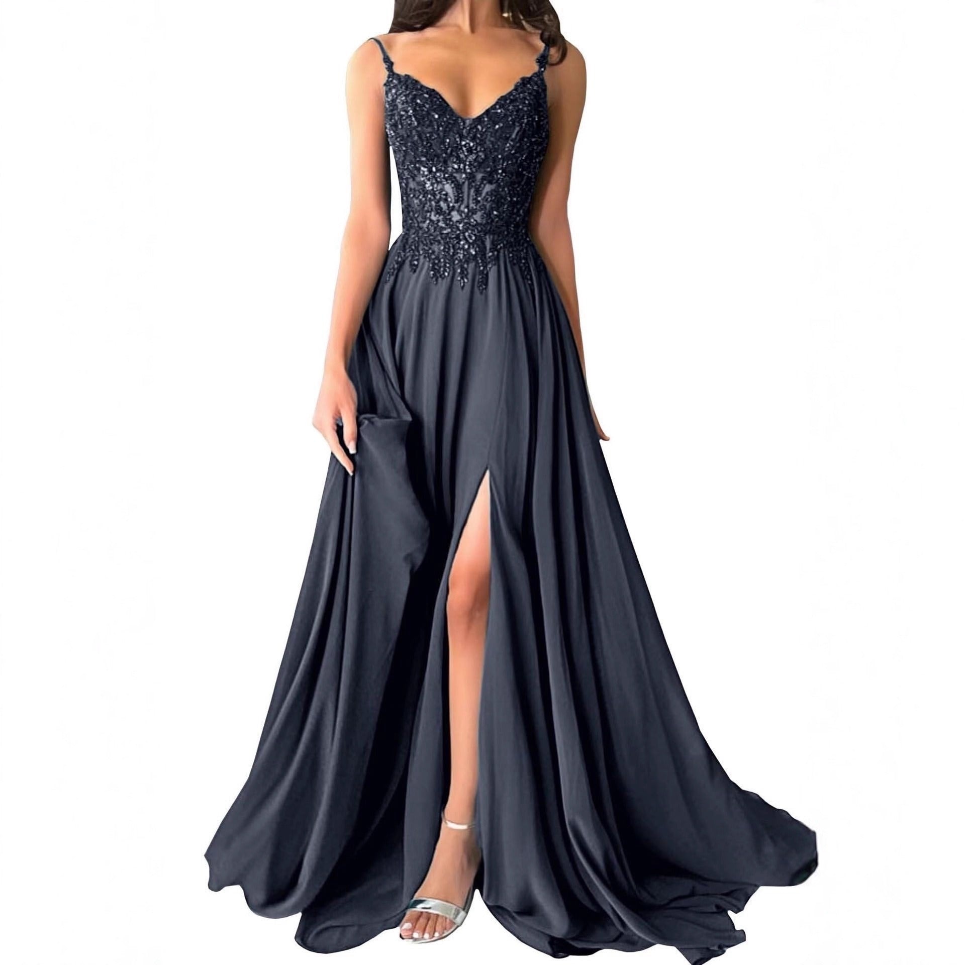 Strapless Vneck Evening Gown European And American Style