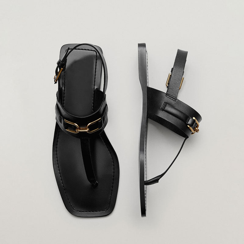Summer New Products MD Womens Shoes Casual One-word Buckle Flat Flip-flop Sandals