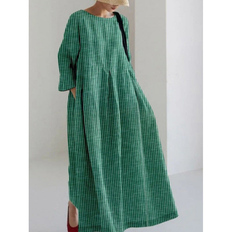 Womens Printed Midi Dress Beach Dress