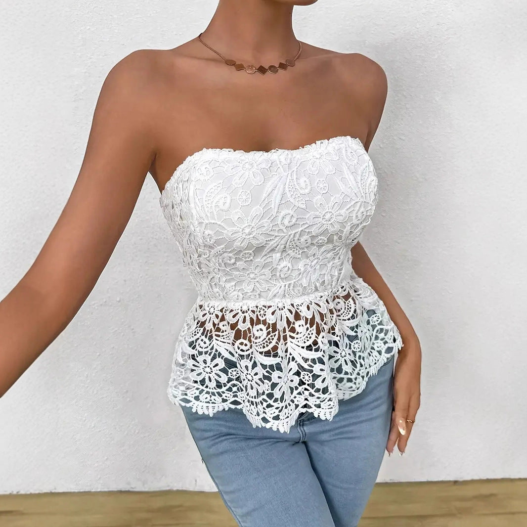 Women's Lace Embroidered Sleeveless Top