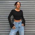 Women's Fashion Trend T-shirt Autumn Winter Street Style Slim Fit Short Top