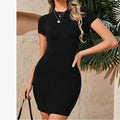 Women's Crew-neck Short-sleeve Knit Dress