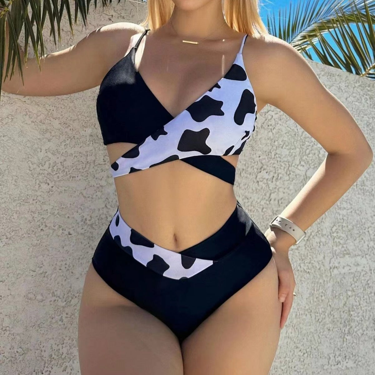 Womens Push-Up High-Waist Backless Chic Swimsuit