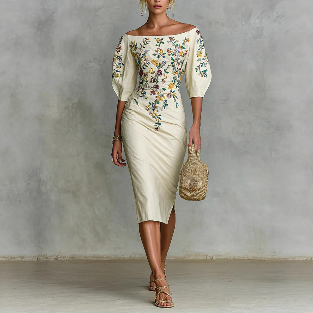 Off-shoulder Waist Dress For Women