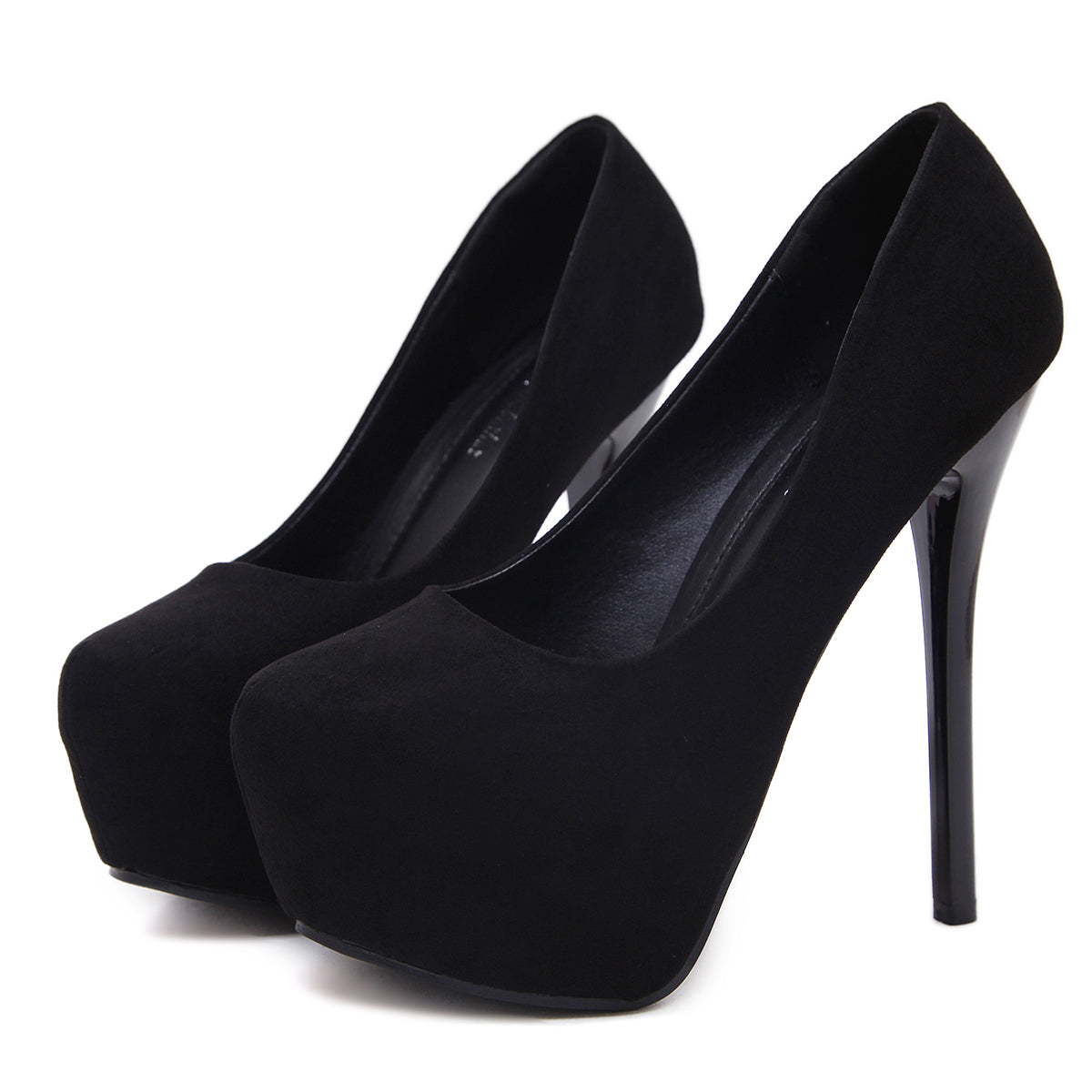 Suede High Heels Waterproof Platform Plain All-match Stiletto Shoes
