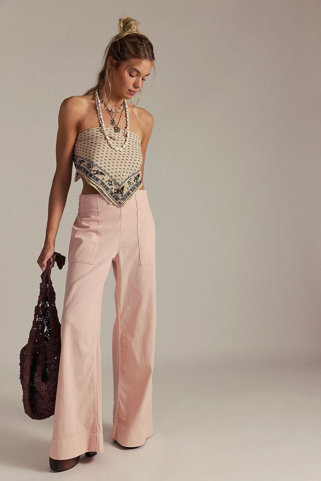 Fashionable Low-rise Non-stretch Denim Trousers Loose-fitting And Slimming