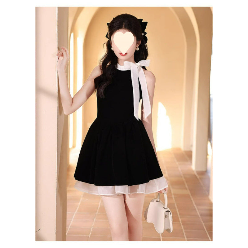 High-end Short Skirt With A Bow-tie Waist For Petite Figures
