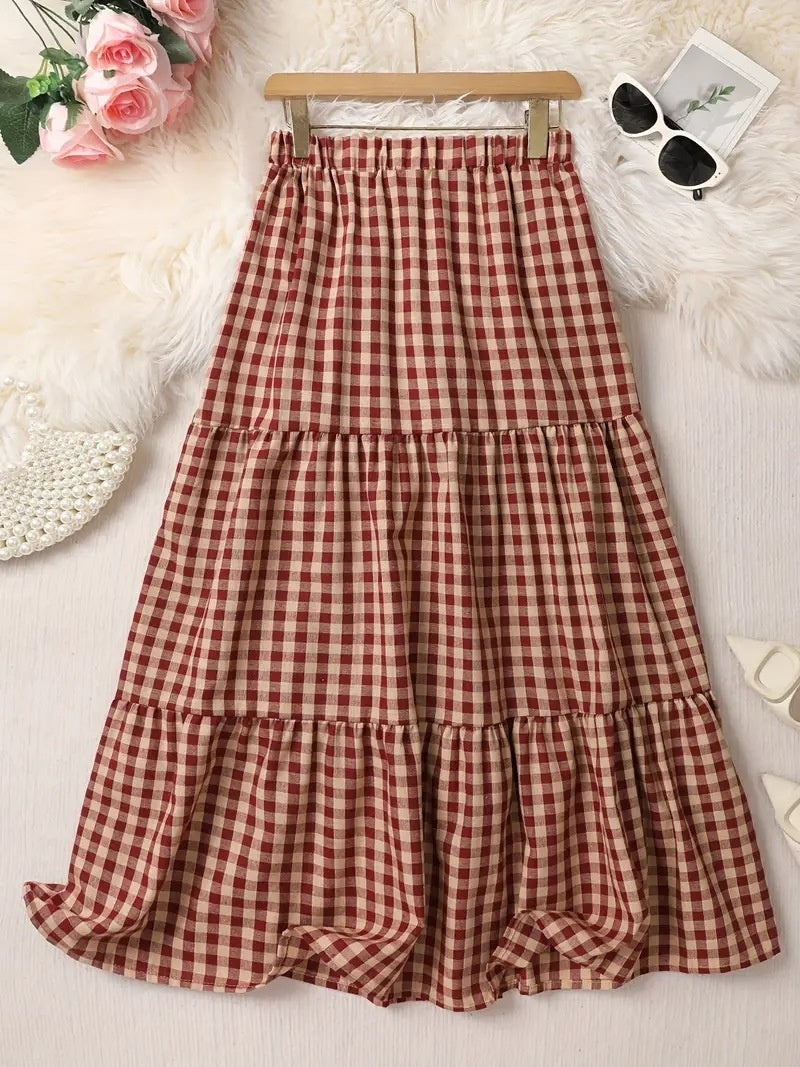 Designer A-line Sophisticated Autumn Women's Midi Skirt