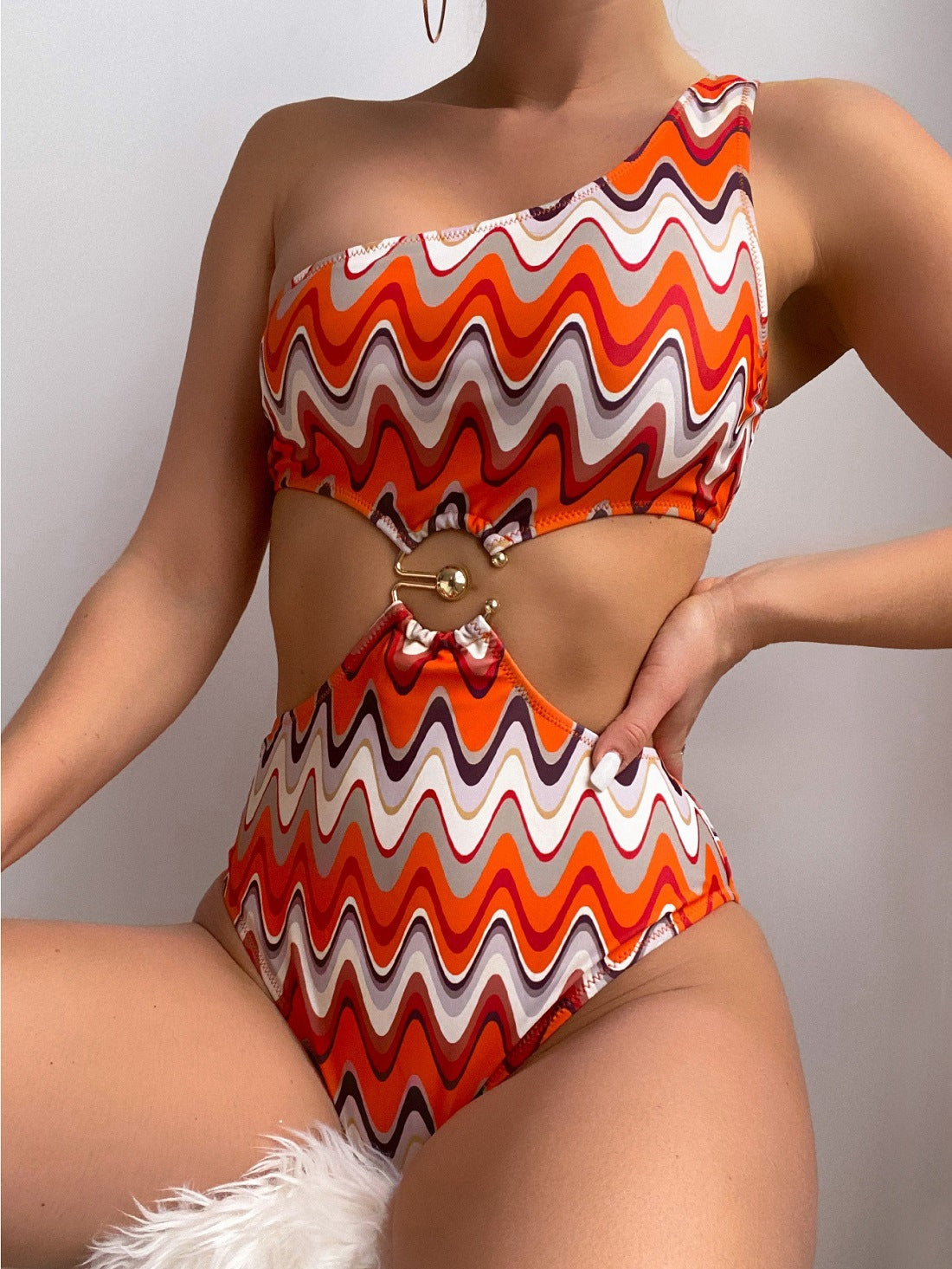 New Womens One-piece Swimsuit With Ruffled Edges Perfect For Hot Springs