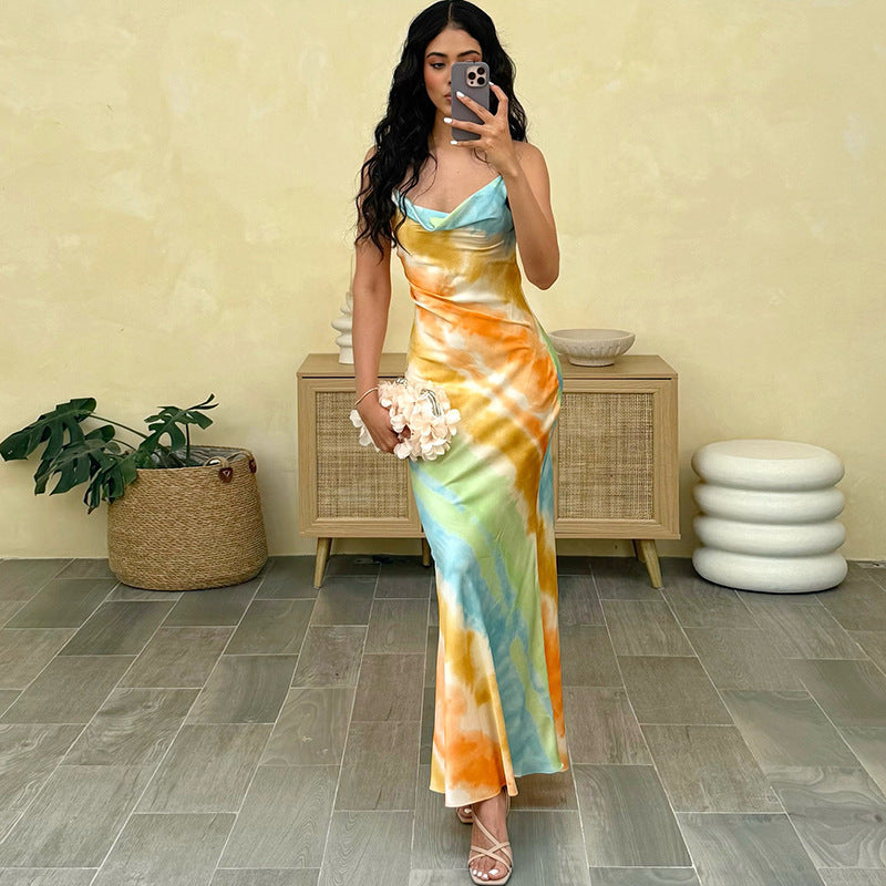 Womens Stylish Sexy Backless Halterneck Dress