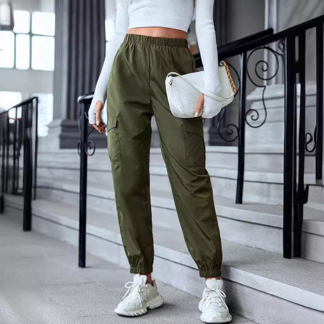 Multi-Color Casual Working Pants Multi-pocket  Pants