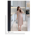 Sweet-style Age-reducing Chiffon Midi Dress With Pockets