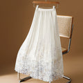 New Floral Chiffon Skirt Mid-length Flowing And Pleated