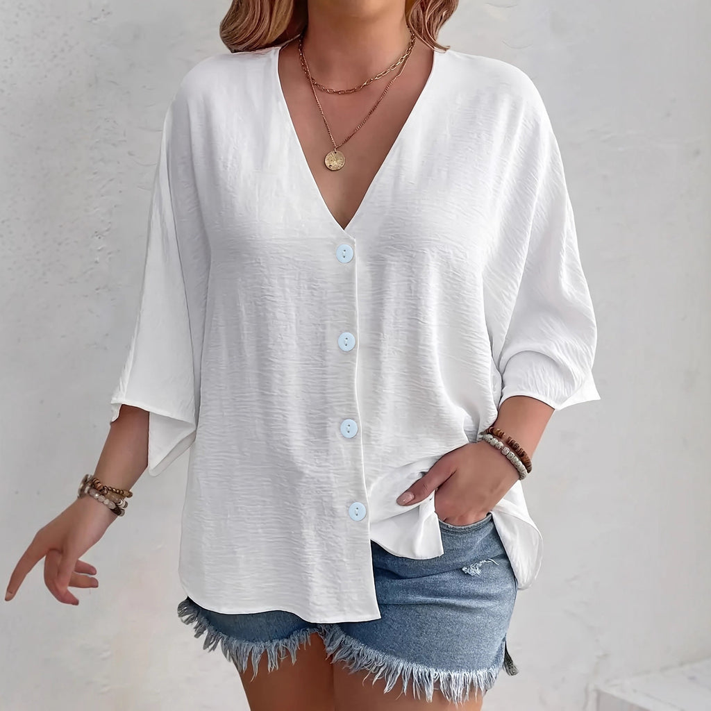 Ladies' Fashion Solid Color Button Cardigan Long Sleeve