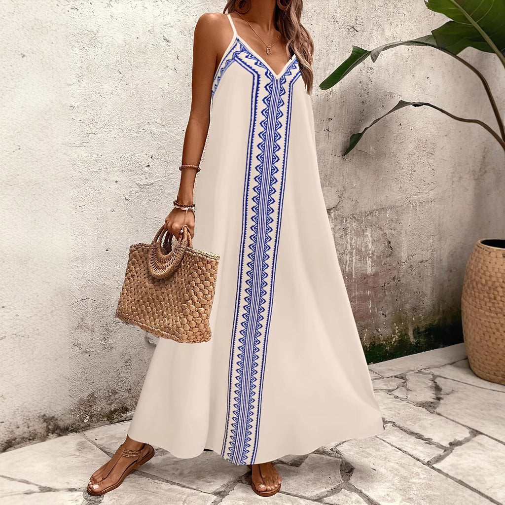 New Womens Elegant Casual Long Dress With A Floral Print