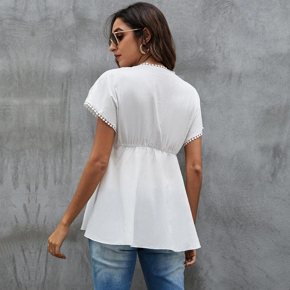 Bat Sleeves Loose Temperament Solid Color T-shirt