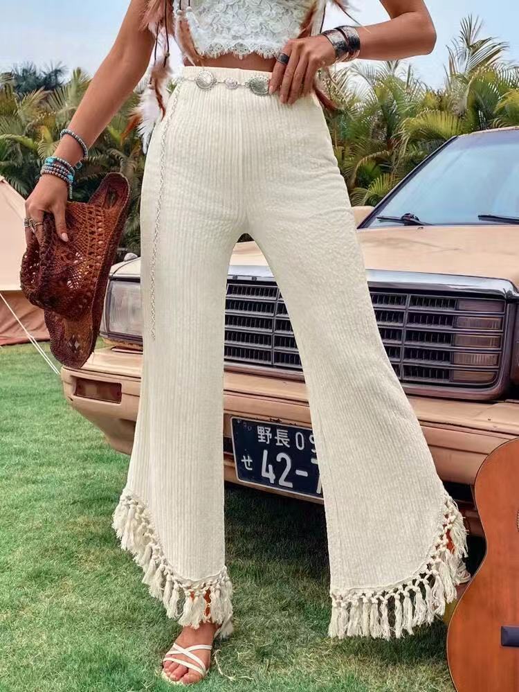 Summer Loose Casual Trousers Resort-style Designer Pants