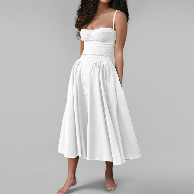 Elegant French-style Vintage Slim-fit Slip Dress For Women