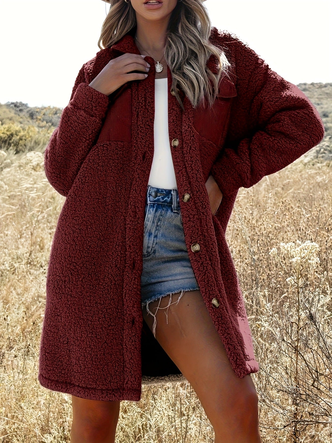 Loosefitting Lambswool Coat For Women