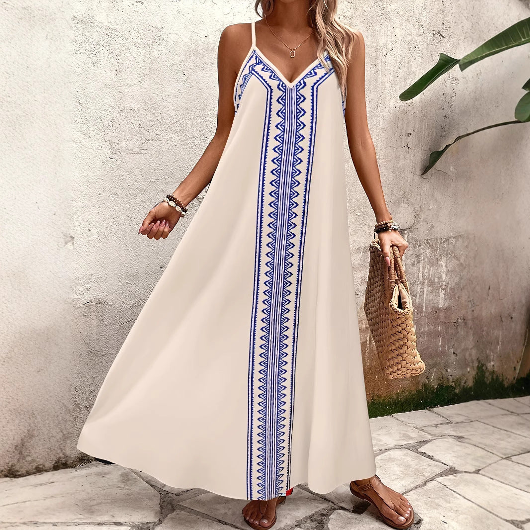 New Womens Elegant Casual Long Dress With A Floral Print