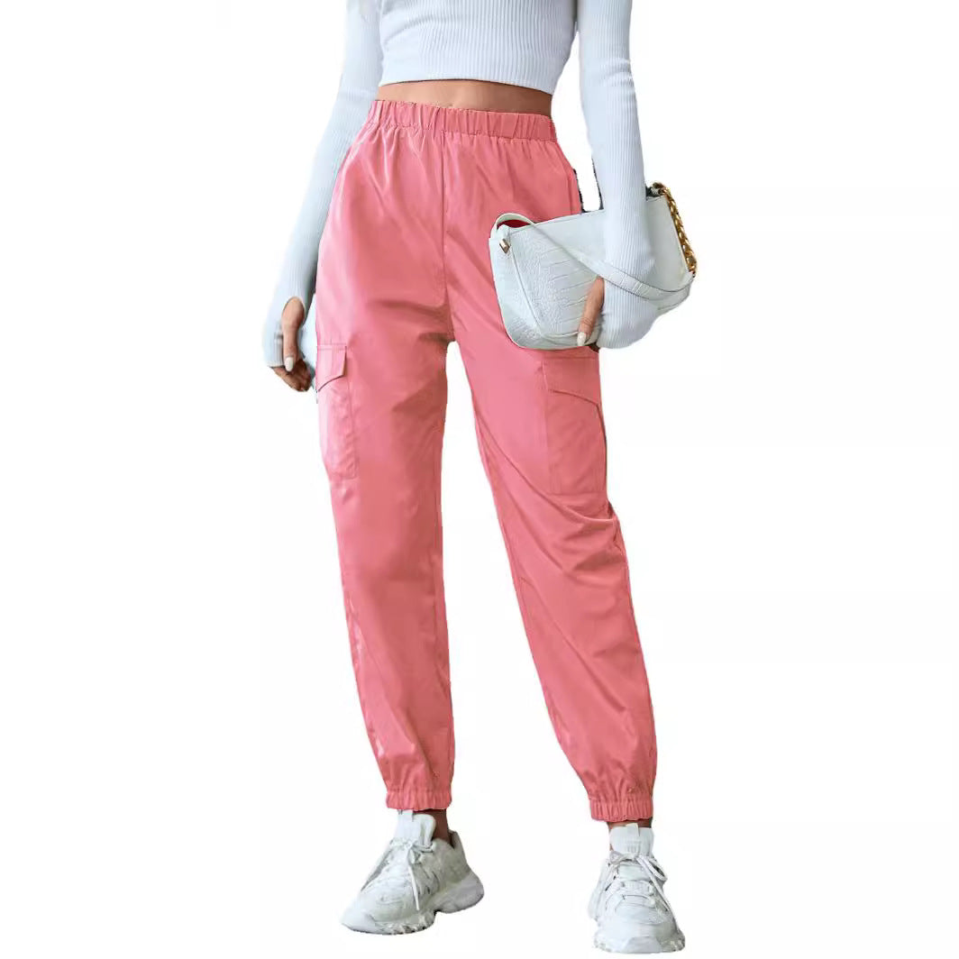 Multi-Color Casual Working Pants Multi-pocket  Pants