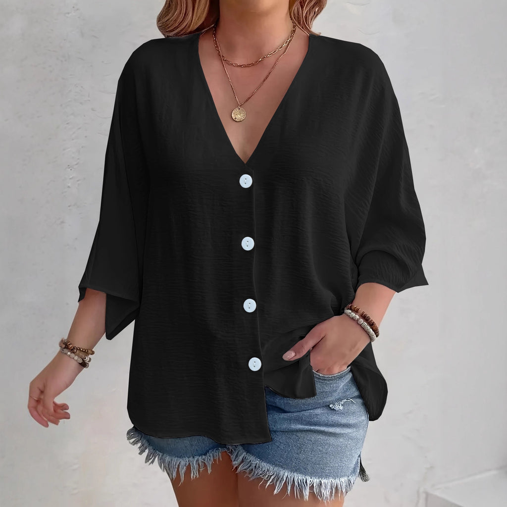 Ladies' Fashion Solid Color Button Cardigan Long Sleeve